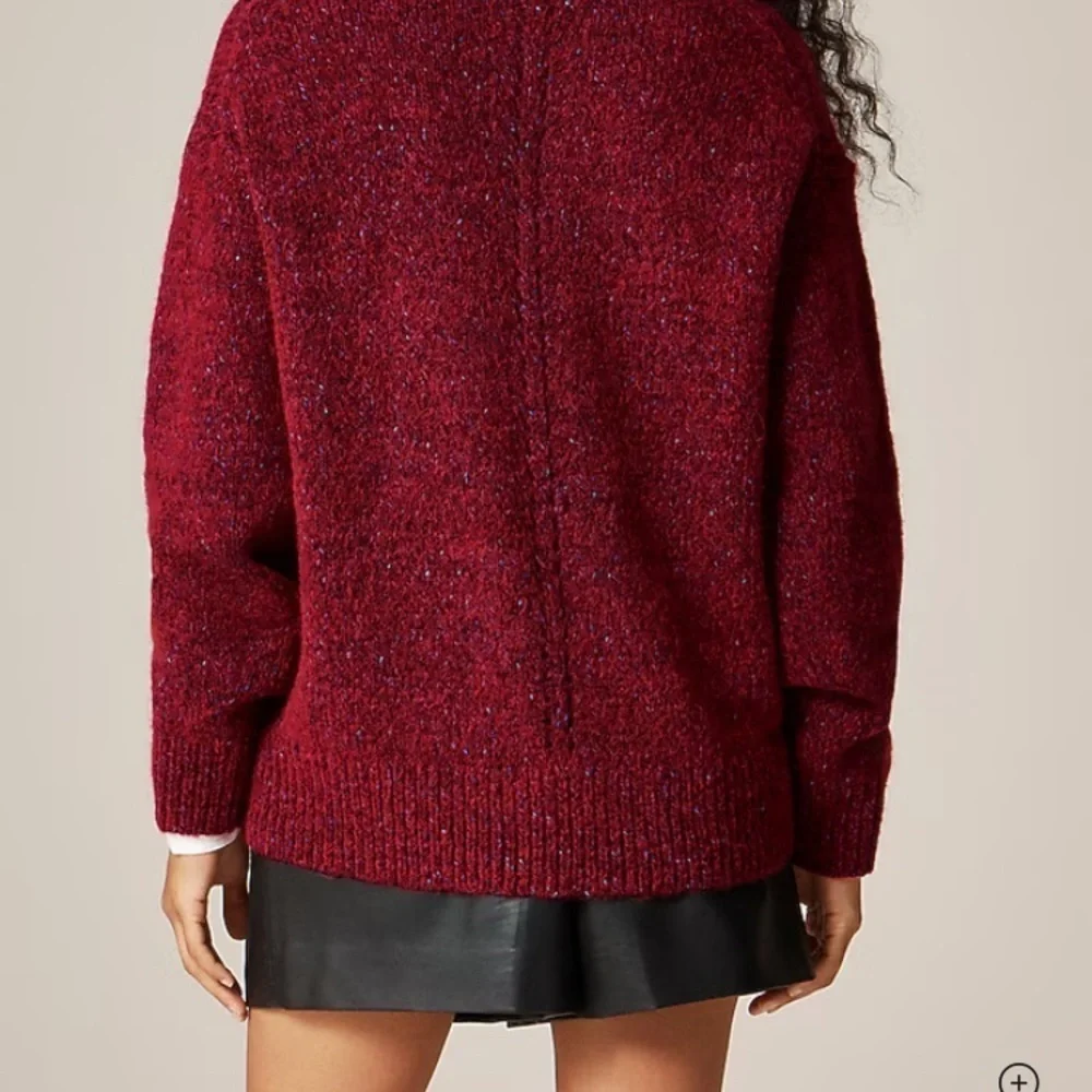 J. Crew Relaxed Crewneck Pullover NWOT Red Multi Wool Oversized Women’s XS